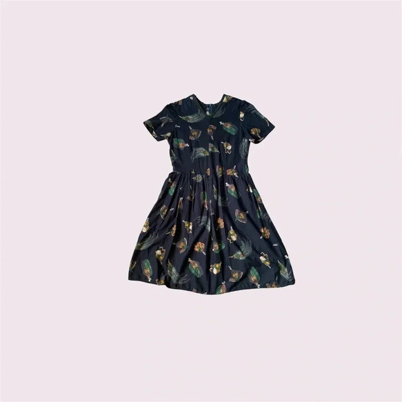 Vintage handmade V neck midi dress - Picture 1 of 8